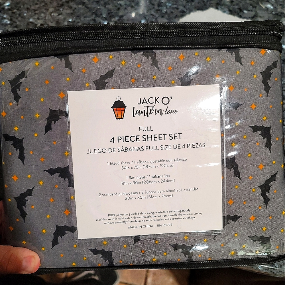 Bats and stars bed sheet set size full